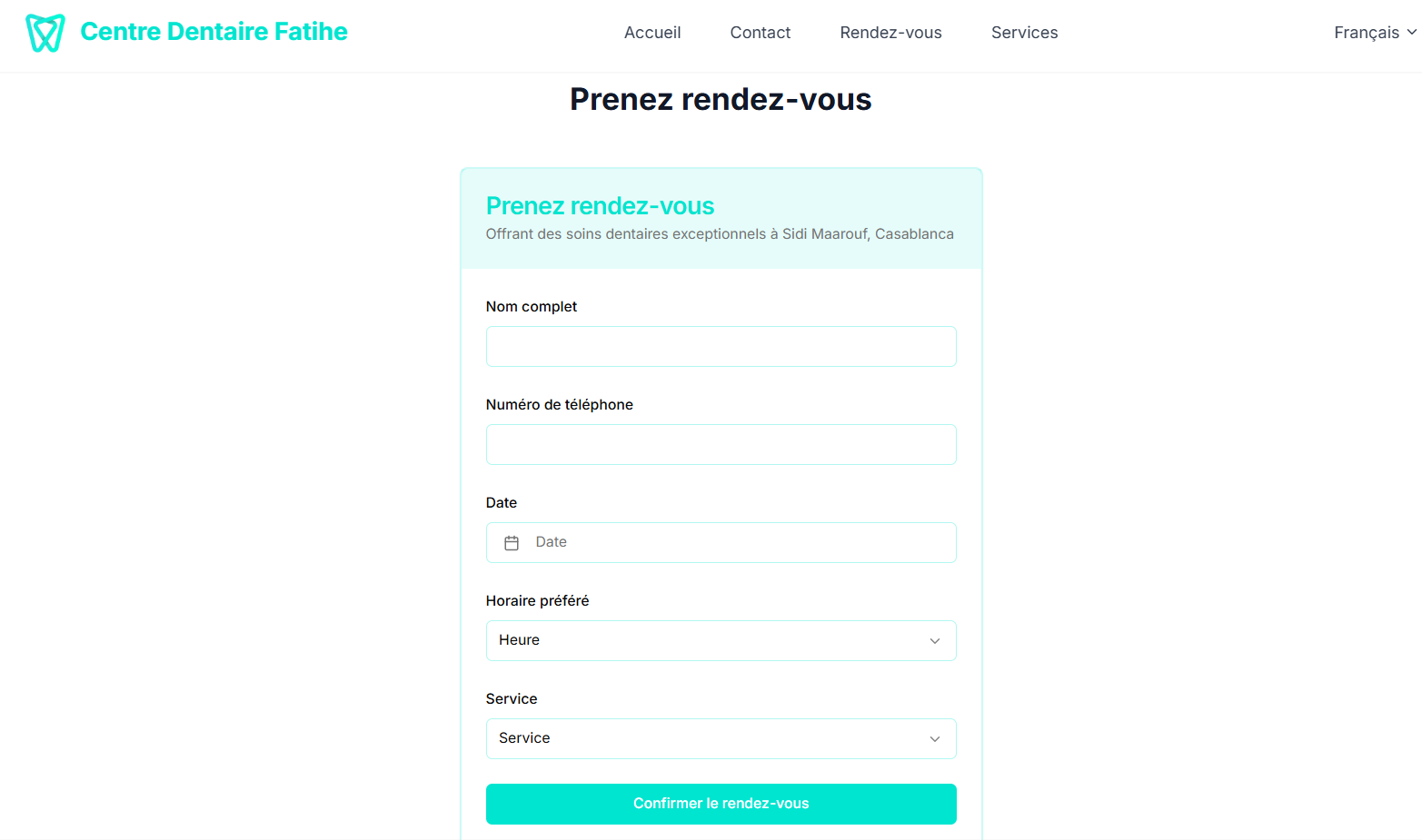 Online appointment booking form
